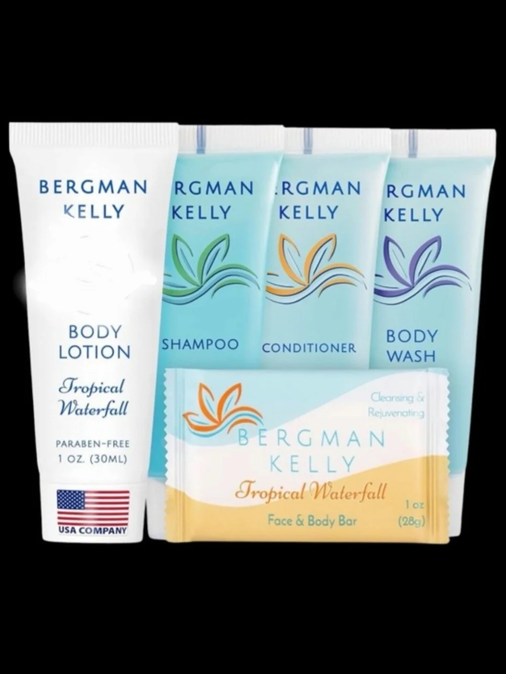 Tropical Waterfall Bath & Body Travel Set - Light Blue